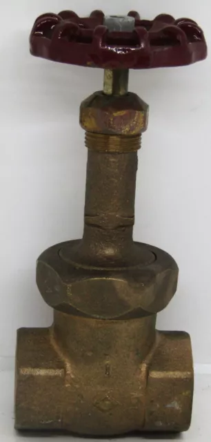 Crane 1 inch Brass Gate Valve, Cat 424. New Old Stock.