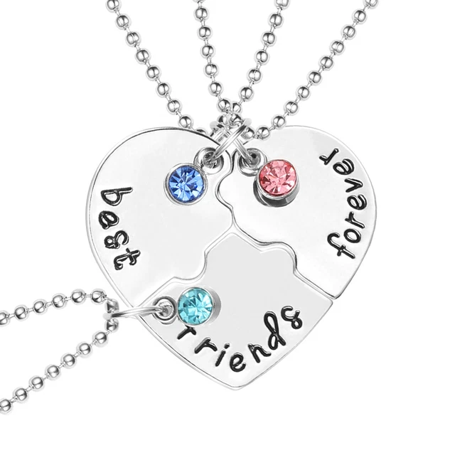 Collana BFF Per 3 Amiche - Cuore Spezzato, Regalo Amicizia Per Ragazze, Lunghezza Regolabile - Foto 6