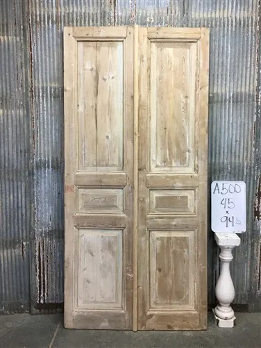 Antique French Double Doors (45x94.5) Raised Panel Doors, European Doors A500