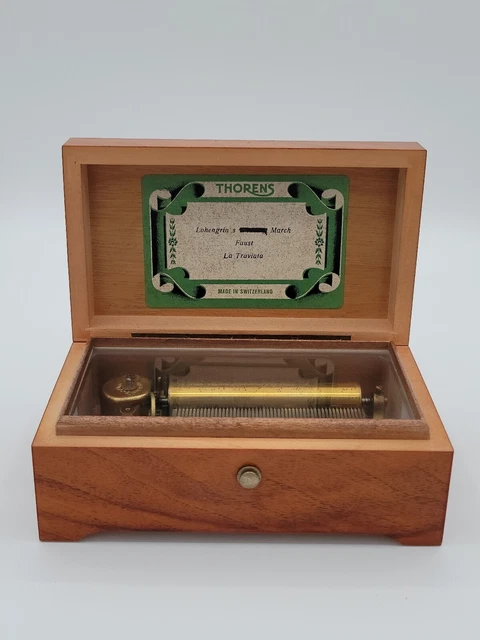 Thorens 3 Song Music Box Lohengrin Wedding March Faust La Traviata Wood Vintage