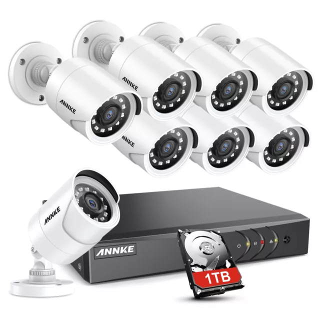 ANNKE Outdoor CCTV Kamera 1080P Überwachungskamera 1TB 8CH 5MP TVI DVR H.265+