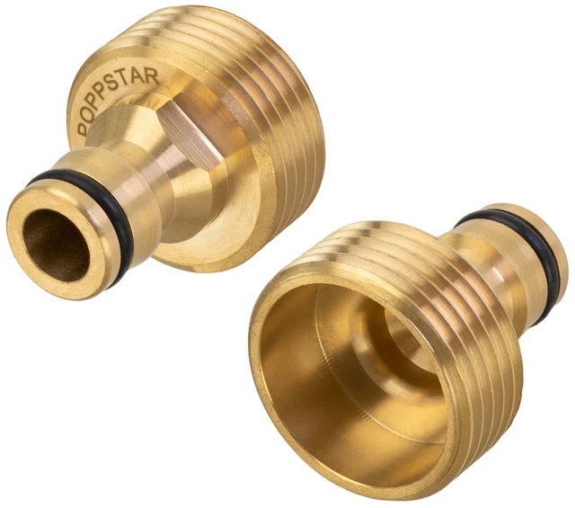 Poppstar 2x Adaptateur d’eau avec Filetage Extérieur 1 pouce et Raccord Rapide 3