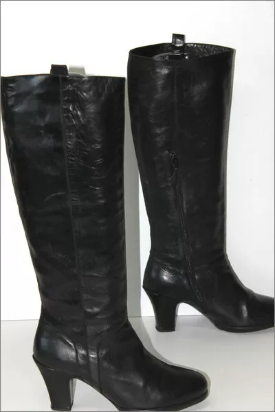 DRIES VON NOTEN   Bottes à Talons Cuir Noir Doublées Cuir T 39.5 BE