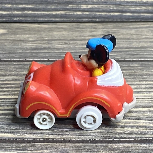 VINTAGE MCDONALDS HAPPY Meal Toy 1988 Mickey Mouse Red Racer Pull Back