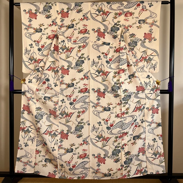 K3011003 Japanese Kimono Silk Komon "Bingata"