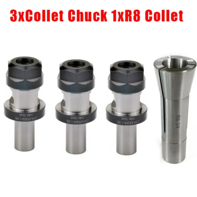 Nut Chuck Kit Carbon Steel Holder M12 Machine Milling R8 TTS Thread Tool
