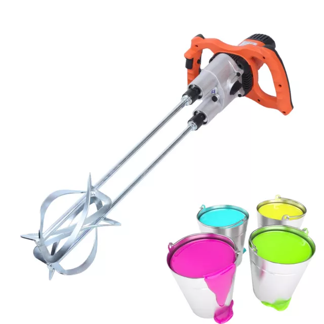 Electric Double Agitators Concrete Cement Mixer Grout Mud Mortar Stirrer 1.8KW