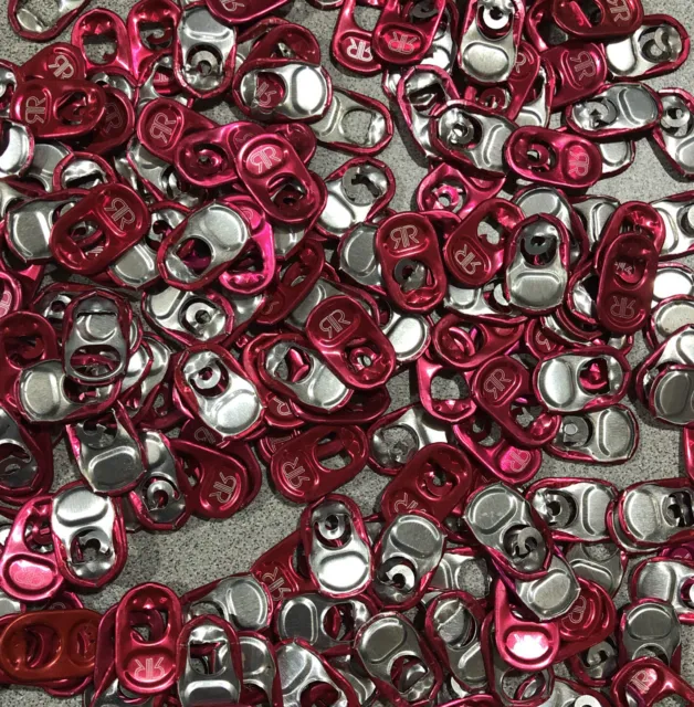 (LOT OF 200) Aluminum PINK Can Tabs Assorted Pull Tabs Pop Tops Soda Beer