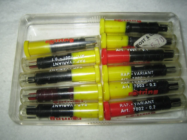 Vintage 11 Rotring RAP.+Variant Ferdern - 9 x Art. 7002-0,2 und 2 x Art.7001-0,1