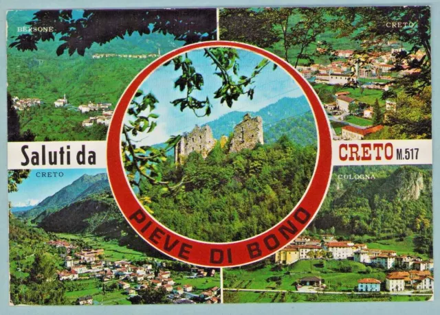 saluti da CRETO (frazione di PIEVE DI BONO, Trento) vedutine vg. 1980