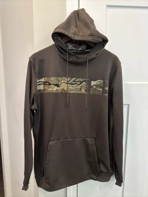 Under Armour Camo Hoodie Sweatshirt Front Logo Hunting Army Cold gear XL Loose Under Armour Camo Hoodie Sweatshirt Front Logo Hunting Army Cold gear XL Loose