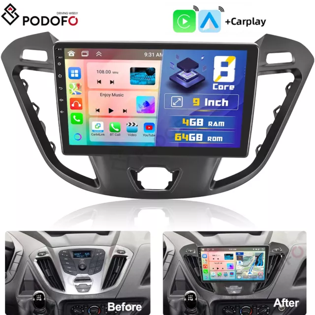 For Ford Transit Custom 2013-2018 Android 13 Car Radio Stereo GPS Sat Nav 4+64GB