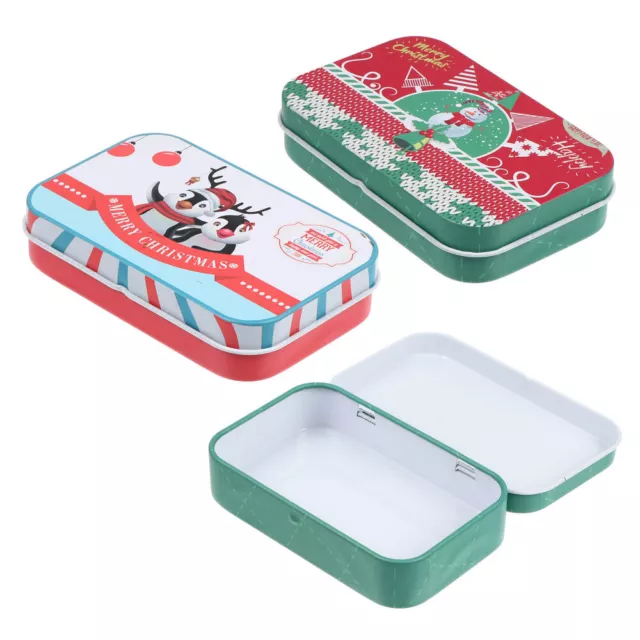 3 Pcs Party Supplies for Kids Xmas Candy Tins Tinplate Box Portable