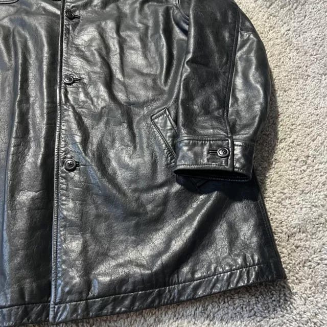 VINTAGE GAP GENUINE Leather Men's Black Leather Button Up Jacket Size ...