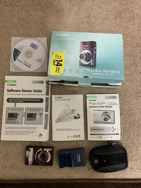 Canon PowerShot ELPH SD1100 IS / IXUS 80 IS 8.0MP Digital Camera + Battery Works