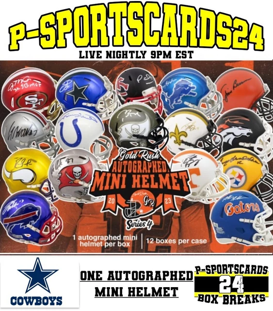 DALLAS COWBOYS 2023 Gold Rush Auto Football Mini Helmet Box Live 9/11