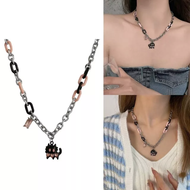 Trend Jewelry Black Pendant Necklace for Women Fashion Sweater Chain Choker 2