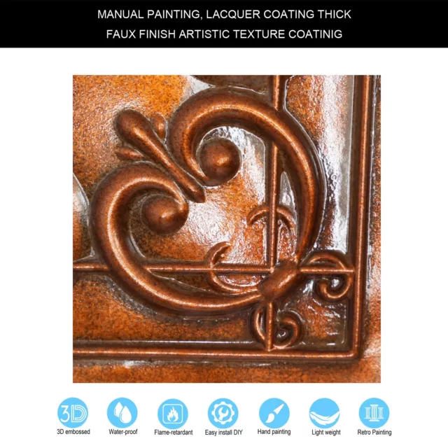 Pressed Tin Ceiling Tiles stores art decor wall panel PL22 Archaic copper 10pcs 3