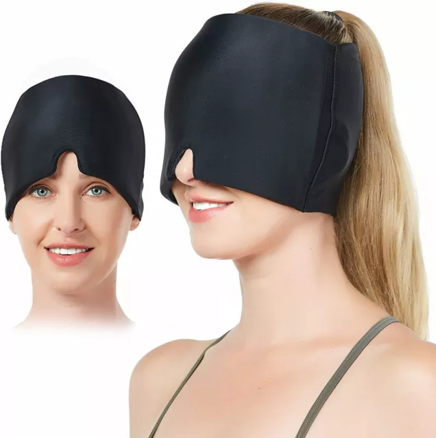 Hat Cold Therapy Cap Migraine Relief Ice Head Wrap Headache Eye Mask Reuseable