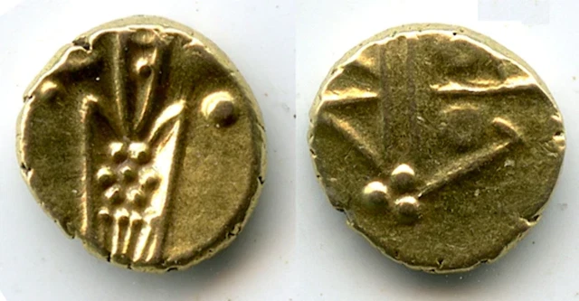 Rare gold fanam, Dutch VOC in Tuticorin, ca.1658-1795, SE India (Herrli #3.07.05