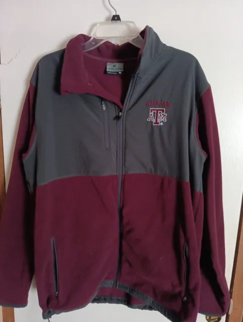 Colosseum Athletics Texas A&M Aggies Fleece Jacket Mens XL Maroon Gray Full Zip