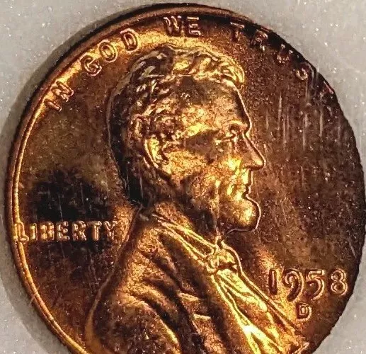 Usa Rare Error One Cent 1958 D Ddo Wheat Double Die Obverse Check Date Liberty