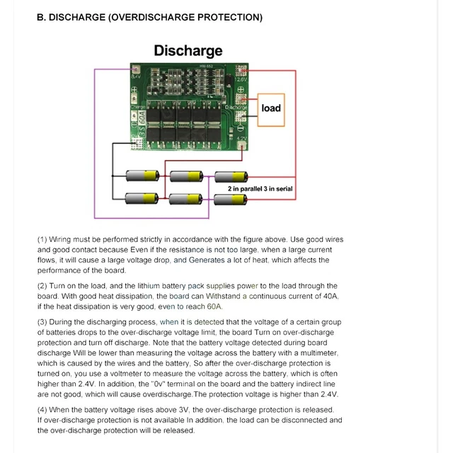 Aramox Scheda Di Protezione Batteria PCB HX-3S-D01, 12,6V-13V, Per Pacchi Li-ion 11,1V Serie 3, Con Protezione Sovraccarico E Cortocircuito - 2