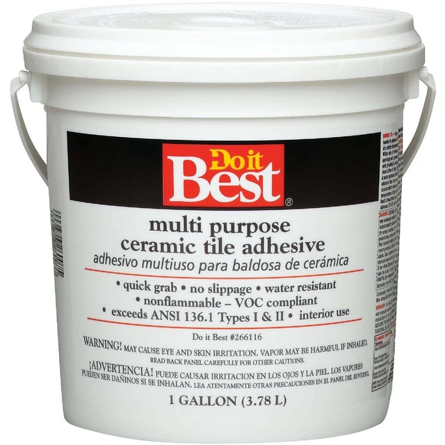 Do it Best Off-White Multi Purpose Ceramic Tile Adhesive (Gallon) 26013 Pack of