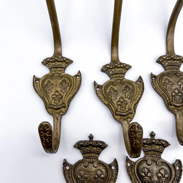 Art Nouveau Brass Coat Hooks Coat Hook Hat Hook 5 Piece Made IN Germany 5