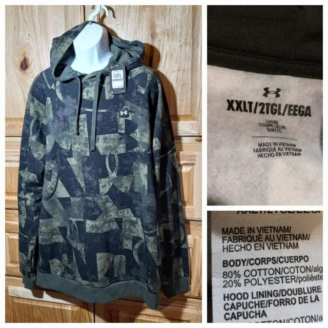 Under Armour Hoodie XXL Tall 2XL TALL NEW green camo
