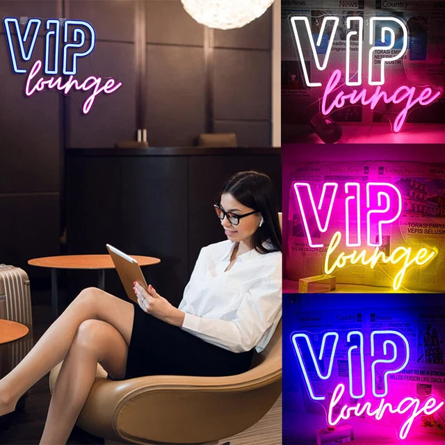 VIP LOUNGE LED Light Neon Signs for Wall Decor VIP Neon Lights Signs ...