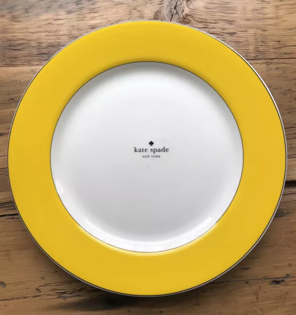 KATE SPADE Lenox Rutherford Circle YELLOW Dinner Plates 11.2" ~ Set of 4 ~ New