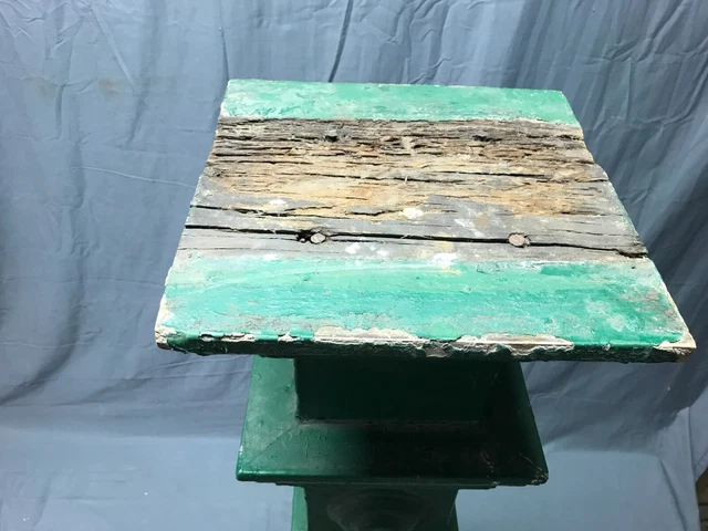 Vintage Shabby Green Fluted Bullseyes Porch Post 6x42 Old Chic Garden 1208-22B 11