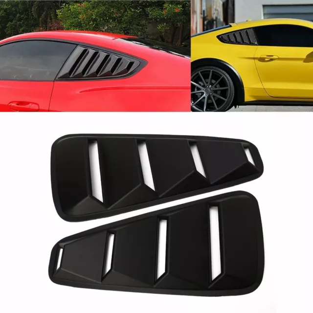 For Ford Mustang 2005-2009 1/4 Quarter Black Side Window Louver Scoop Cover Vent
