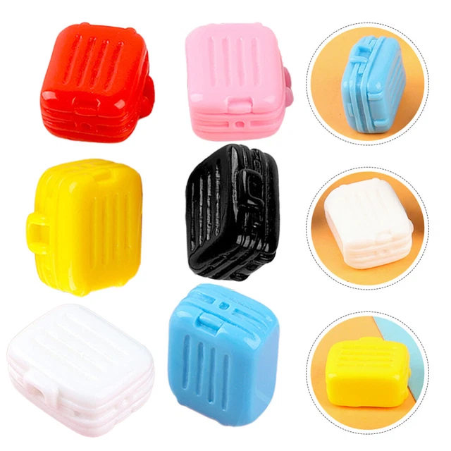 6 Pcs Mini Luggage Cases House Accessory Micro Scene Manual