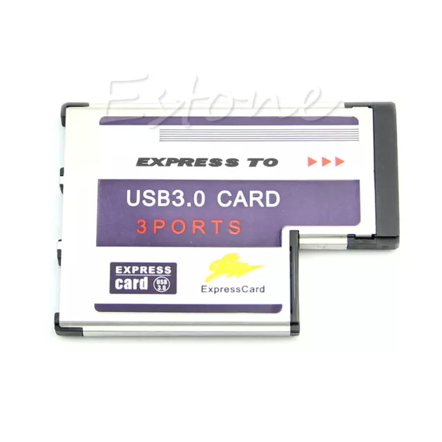 Express Card 3 Port USB 3.0 Adapter Expresscard 54mm for Laptop FL1100 Chip New