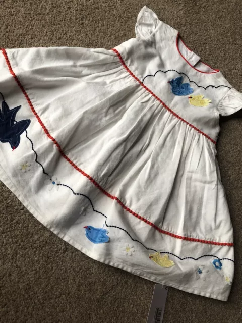 Robe appliquée oiseau traditionnelle M&S Marks and Spencers bébé fille 6-9 mois