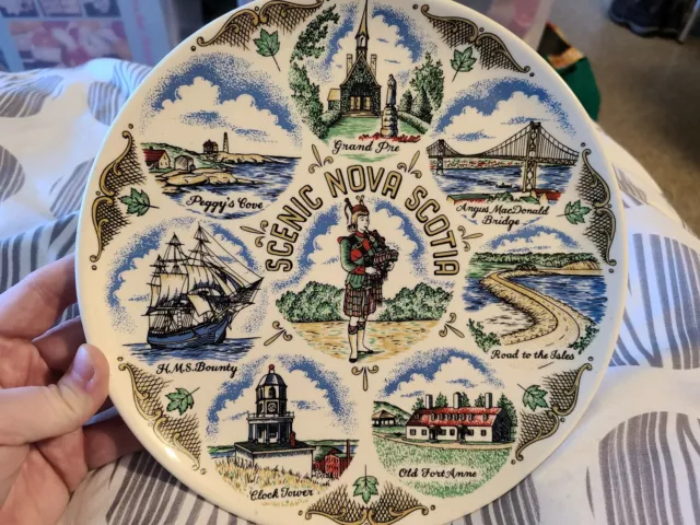 Vintage Scenic Nova Scotia Canada Ceramic Souvenir Collector Plate