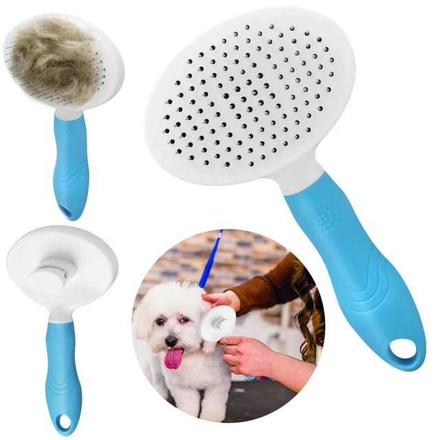 Pet Self Cleaning Brush Hair Remover Dog Cat Comb Grooming Massage Deshedding US 12
