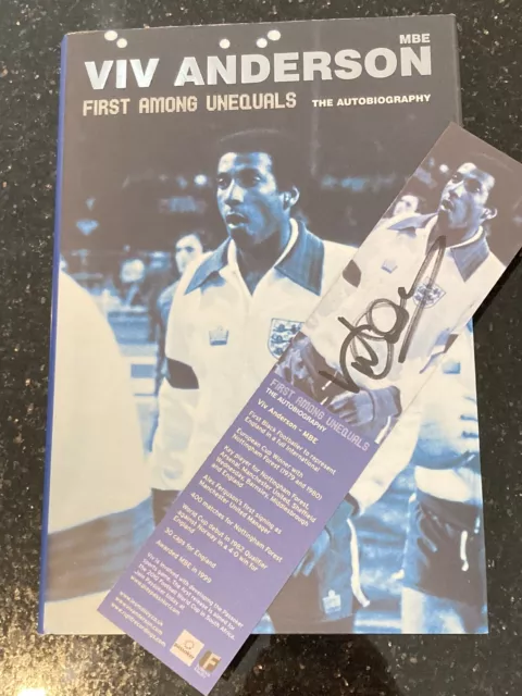 Signed Viv Anderson Autobiography Book - Man Utd Forest Arsenal - With Bookmark!
