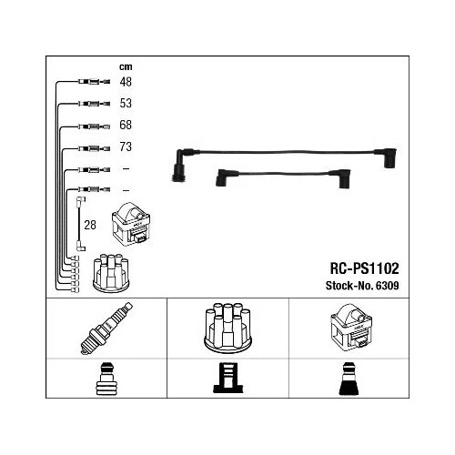 1 Kit de câbles d'allumage NGK 6309 convient à PORSCHE