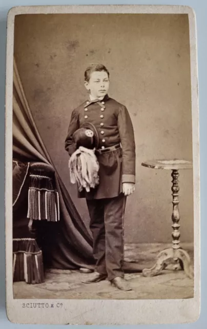 CDV Jeune homme en tenue militaire, circa 1870 by Photographie originale /  Original photograph: (1870) Photograph