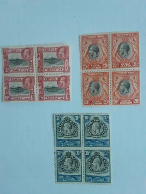 Kenya Uganda Tanganyika 1935 SG 113/115 Blocks Of 4