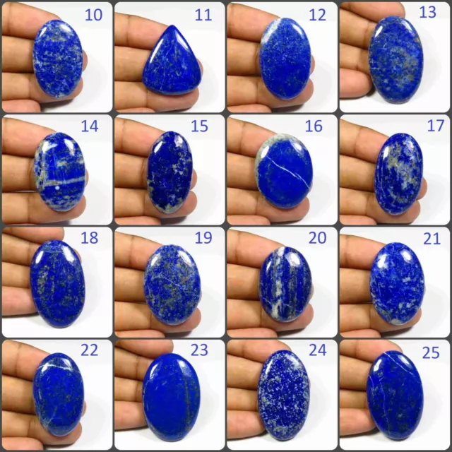 Golden Mark Blue Lapis Lazuli Cabochon Aaa+ Natural Gemstone Jewelry Use Lp-B