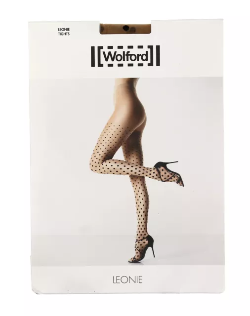 WOLFORD LEONIE WOMEN'S Polka Dot Tights in Sahara/Black 38220 Size XS  £47.96 - PicClick UK