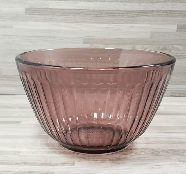 Pyrex 7401-S Ribbed Cranberry 3-Cup Nesting Mixing Bowl USA