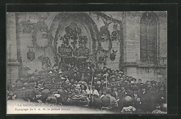 CPA Presles, La Saint-Hubert - Equipage de le prince Murat, Jagdgesellschaft et