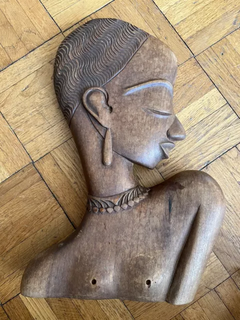 Art Deco Hagenauer Or  Hagenauer Style African Wooden Bust / Book End