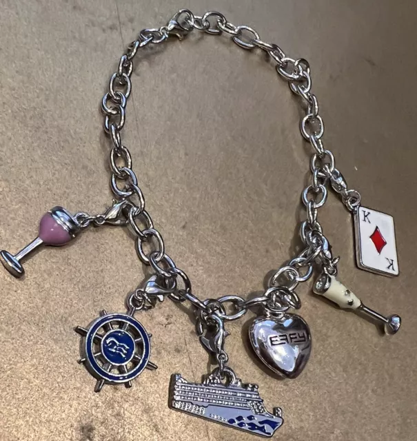 5 Princess Cruises Charms from EFFY Jewelers and bracelet with heart.NEW