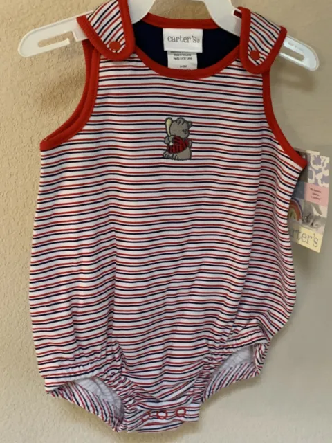 NWT Vintage Carters Baby Boy 0-3 months Newborn One Piece Sleeveless Outfit